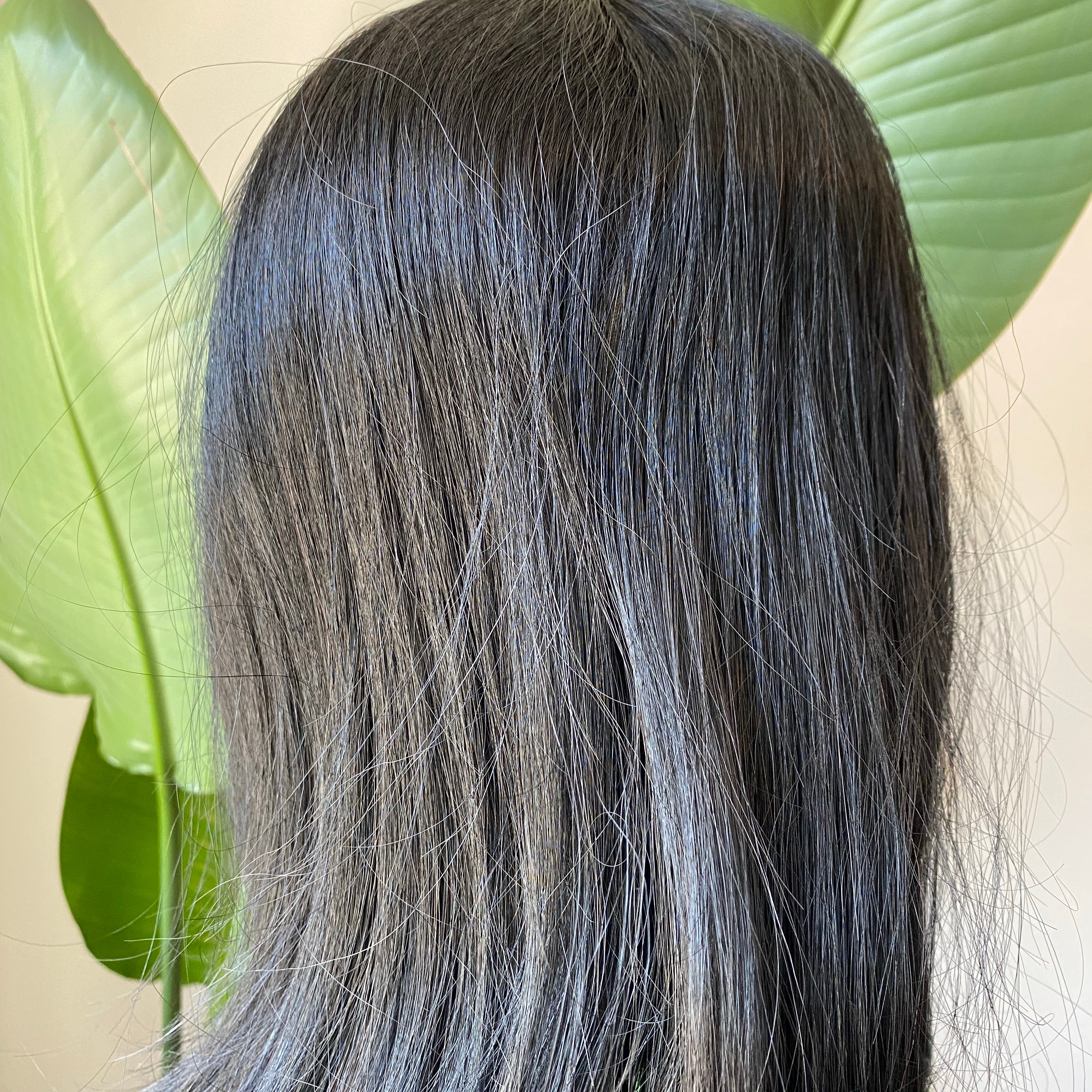 Wigs Full Coverage Topper - 100% Luxury Human Hair Straight Jet Black / 14' - The Extension Bar