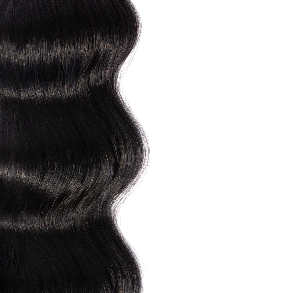 Hair Extensions Seamless Clip in Extensions- 100% Premium Human Hair JET BLACK / 16" - The Extension Bar