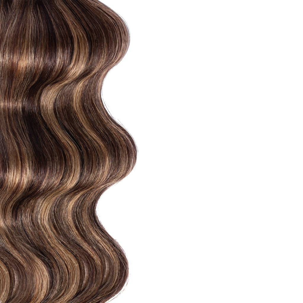 Hair Extensions Seamless Clip in Extensions- 100% Premium Human Hair SANDY BROWN BALAYAGE / 16" - The Extension Bar
