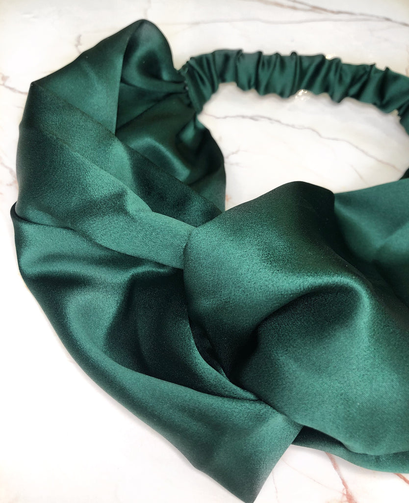 Headbands Mulberry Silk Headbands Emerald Green - The Extension Bar